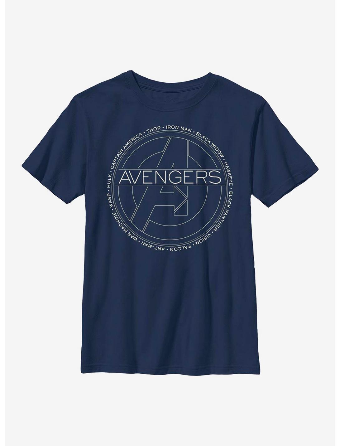 Marvel Avengers Names Youth T-Shirt, NAVY, hi-res