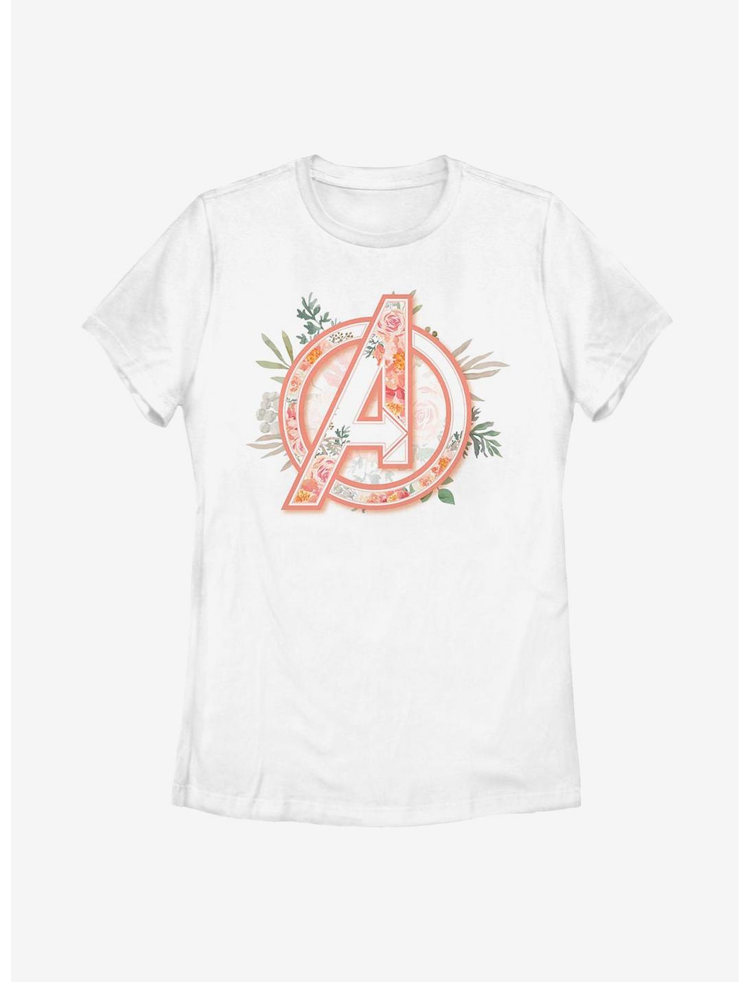 Marvel Avengers Floral Womens T-Shirt, WHITE, hi-res