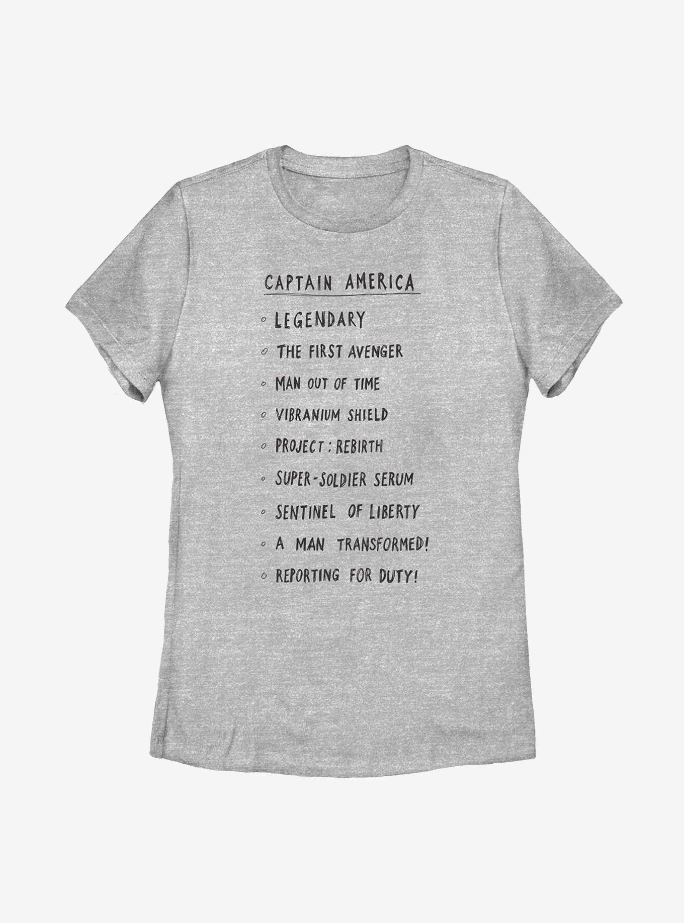 Marvel Captain America Cap List Womens T-Shirt, , hi-res