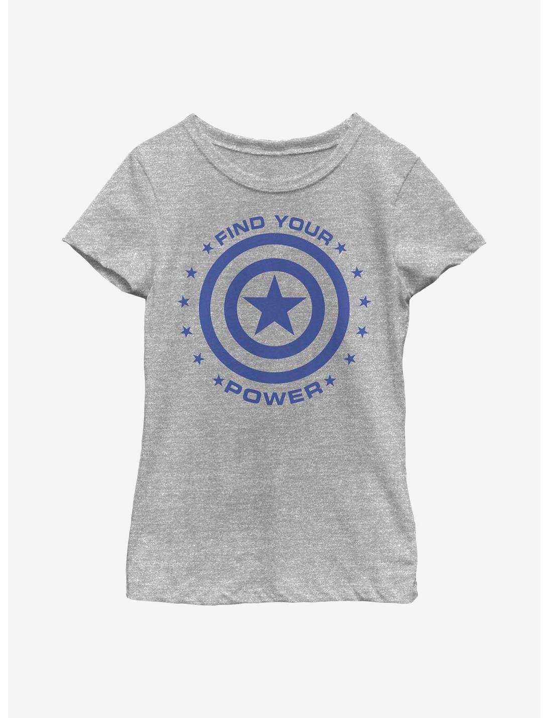 Marvel Captain America Captain Power Youth Girls T-Shirt, ATH HTR, hi-res