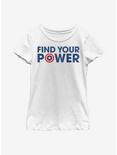 Marvel Captain America Shield Power Youth Girls T-Shirt, WHITE, hi-res