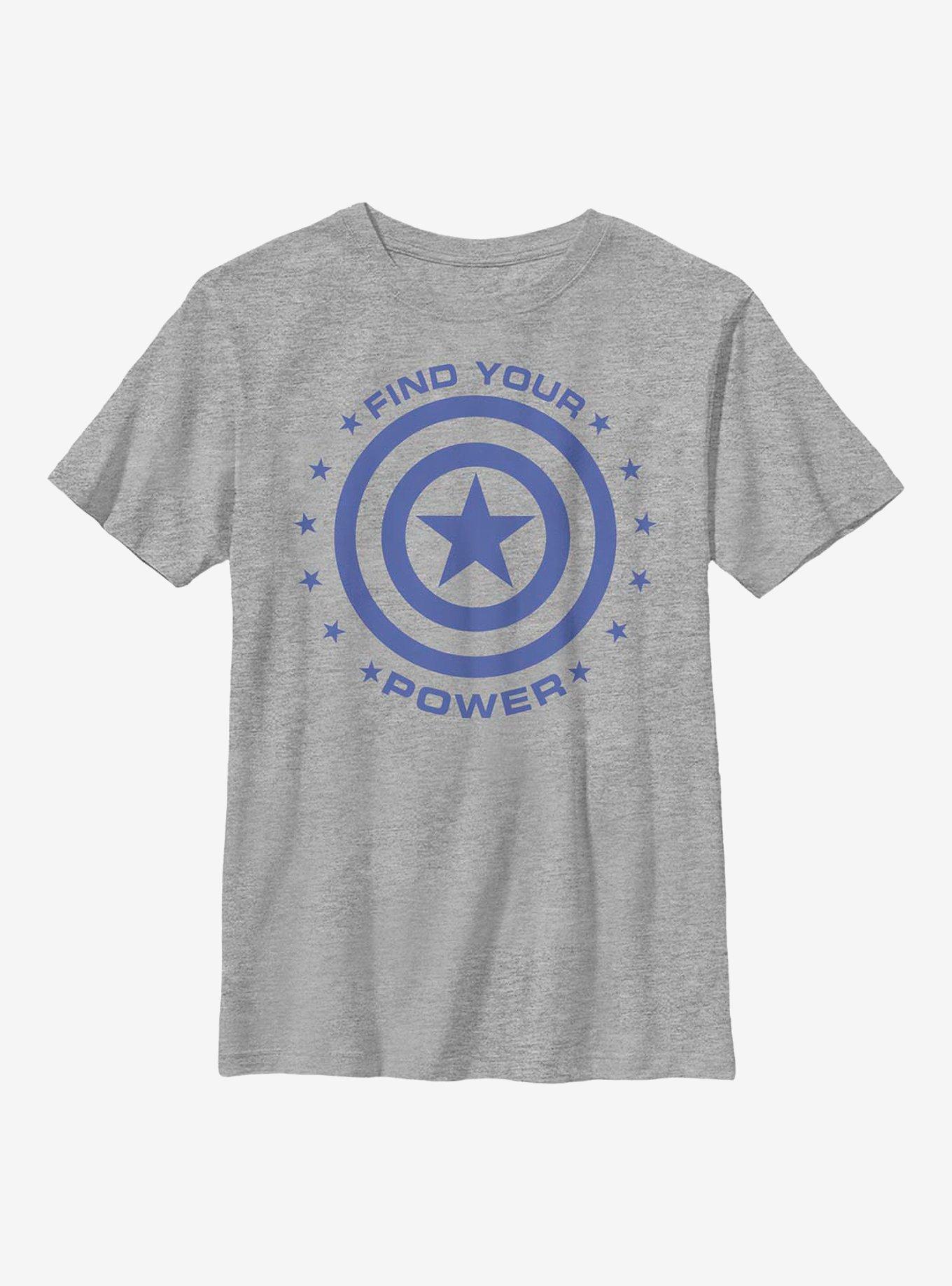 Marvel Captain America Captain Power Youth T-Shirt, ATH HTR, hi-res