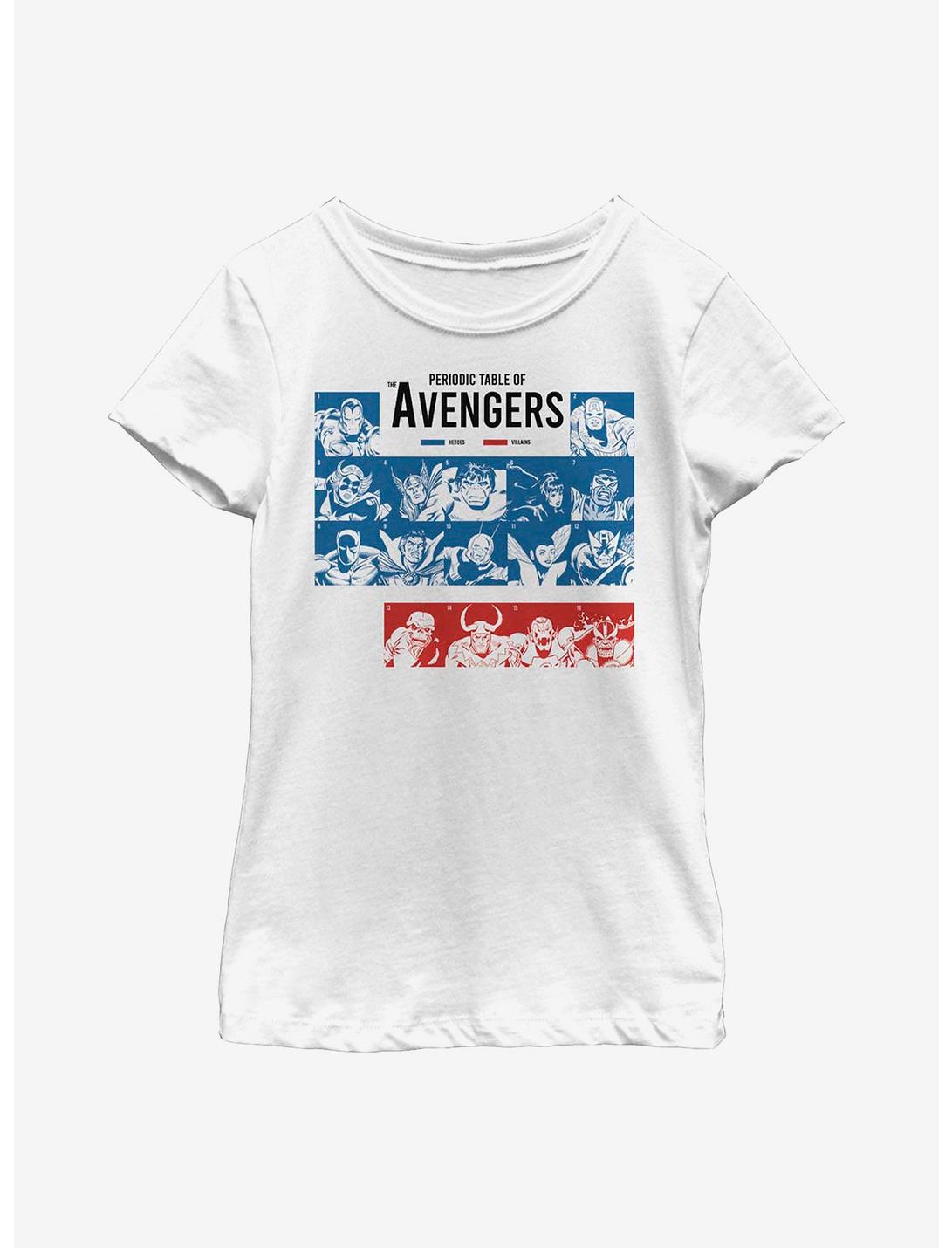 Marvel Avengers Periodic Youth Girls T-Shirt, WHITE, hi-res