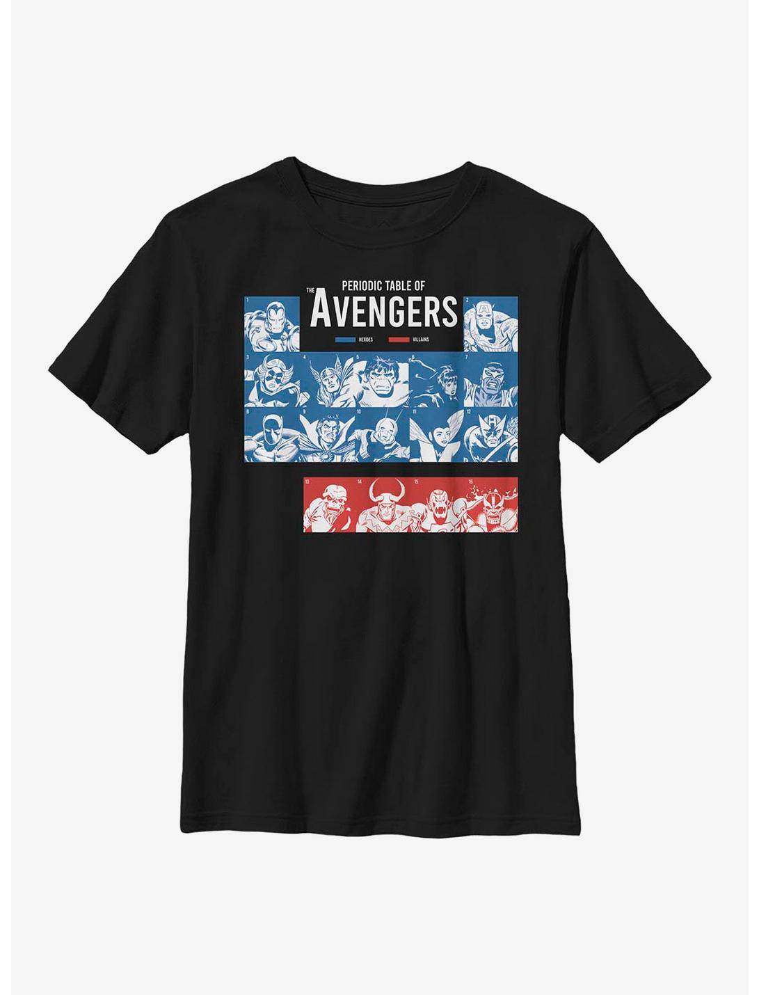 Marvel Avengers Periodic Youth T-Shirt, BLACK, hi-res