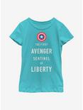 Marvel Captain America Sentinel Liberty Youth Girls T-Shirt, TAHI BLUE, hi-res