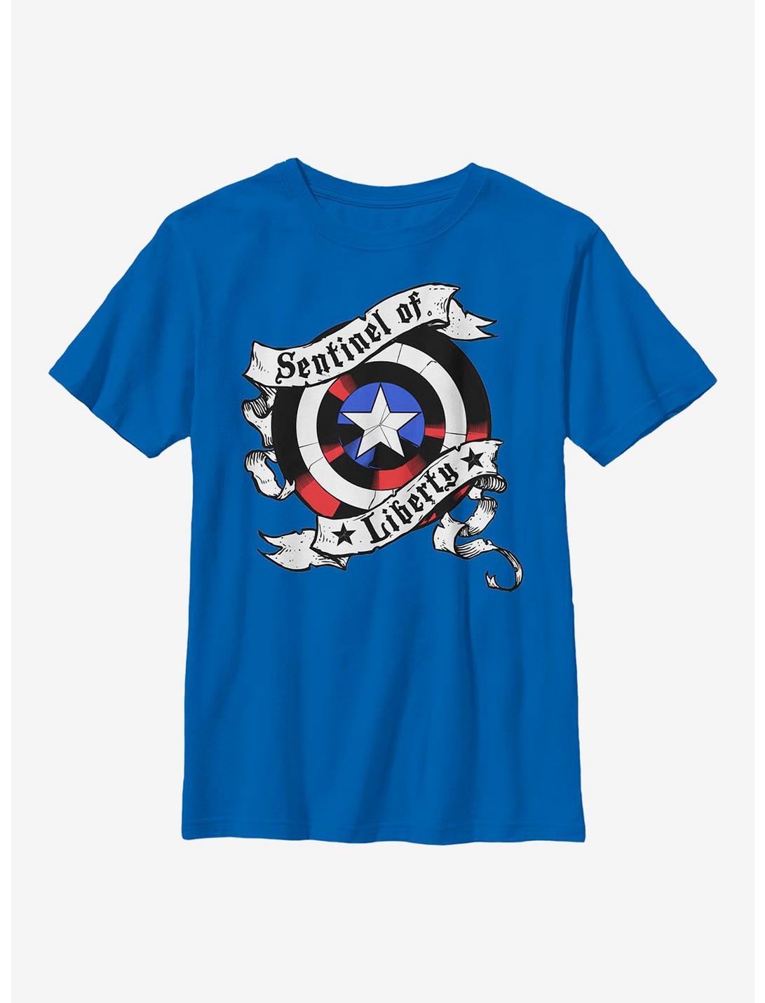 Marvel Captain America Sentinel Shield Youth T-Shirt, ROYAL, hi-res