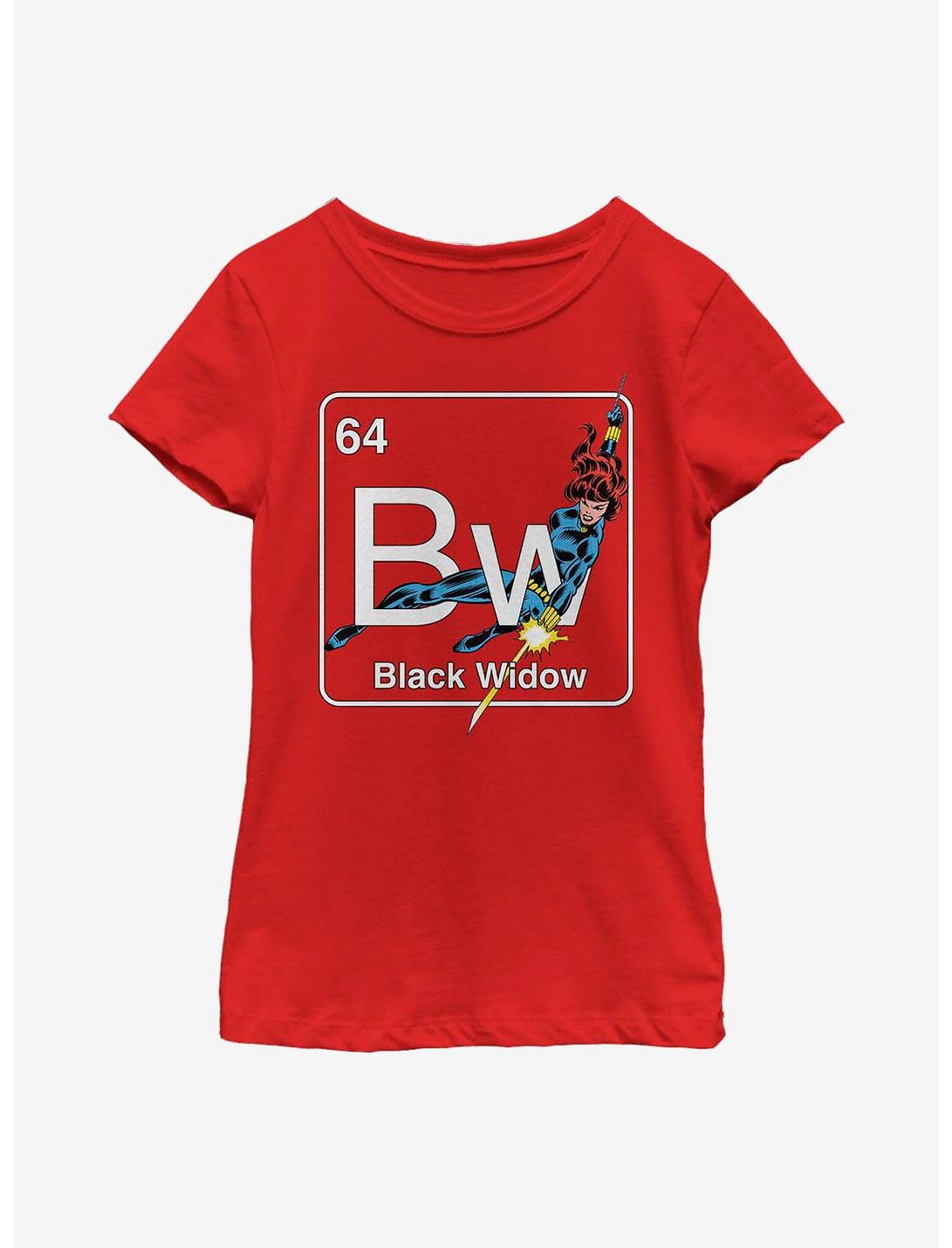 Marvel Black Widow Periodic Black Widow Youth Girls T-Shirt, RED, hi-res