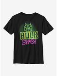 Marvel Hulk Neon Hulk Smash Youth T-Shirt, BLACK, hi-res