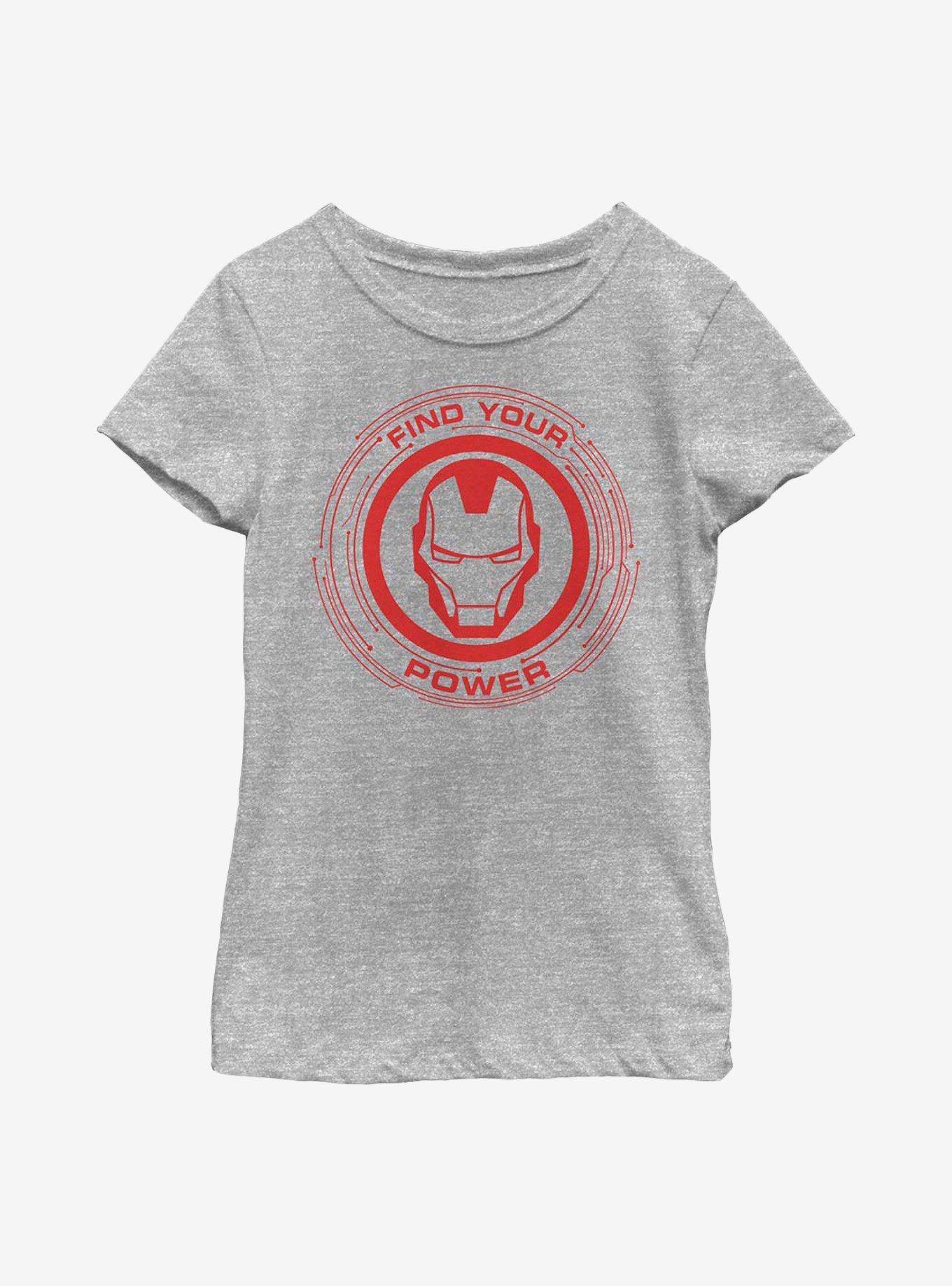 Marvel Iron Man Power Of Iron Man Youth Girls T-Shirt, ATH HTR, hi-res
