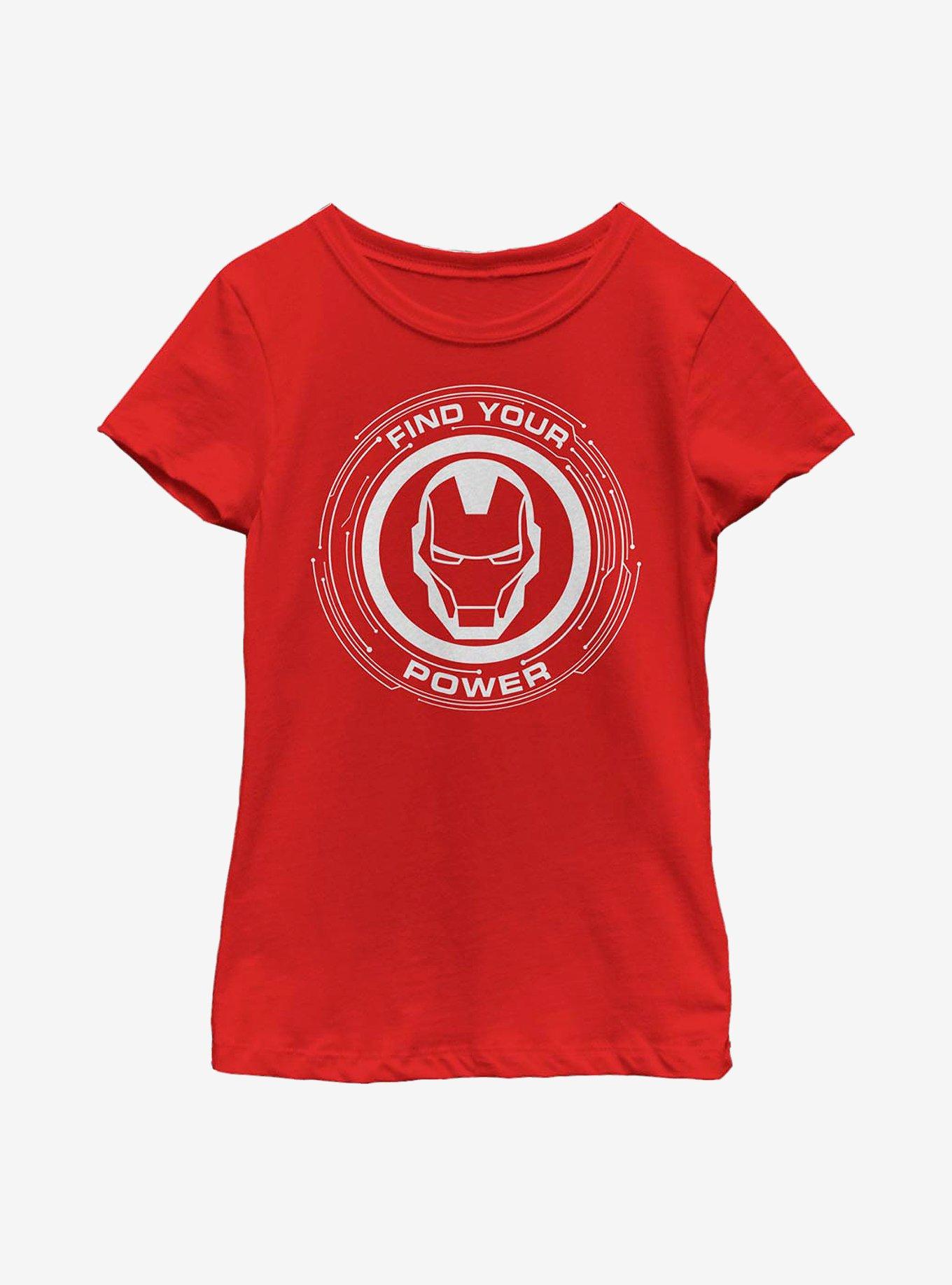 Marvel Iron Man Power Of Iron Man Youth Girls T-Shirt, RED, hi-res