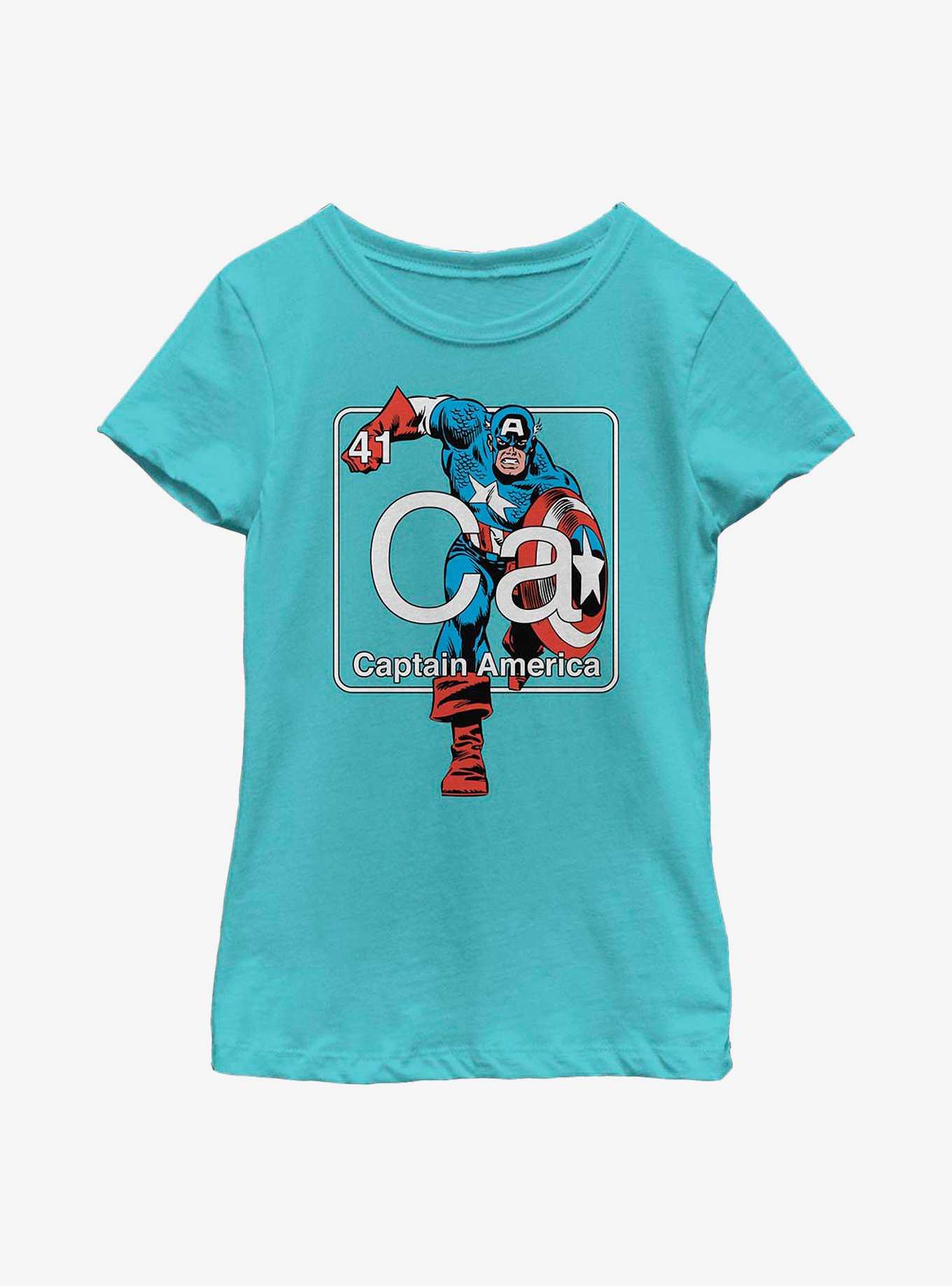 Marvel Captain America Periodic Captain Youth Girls T-Shirt, , hi-res