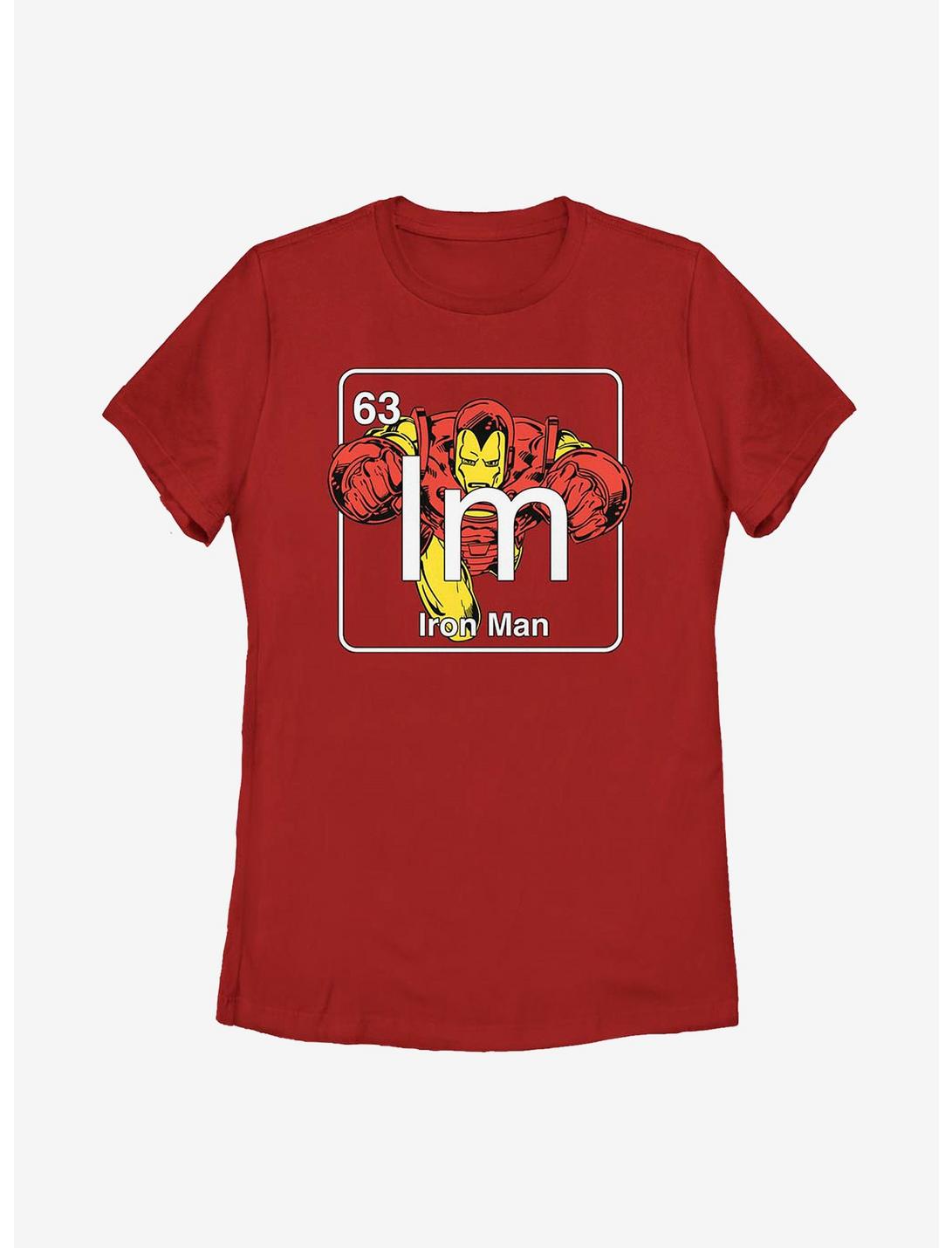 Marvel Iron Man Periodic Iron Man Womens T-Shirt, RED, hi-res