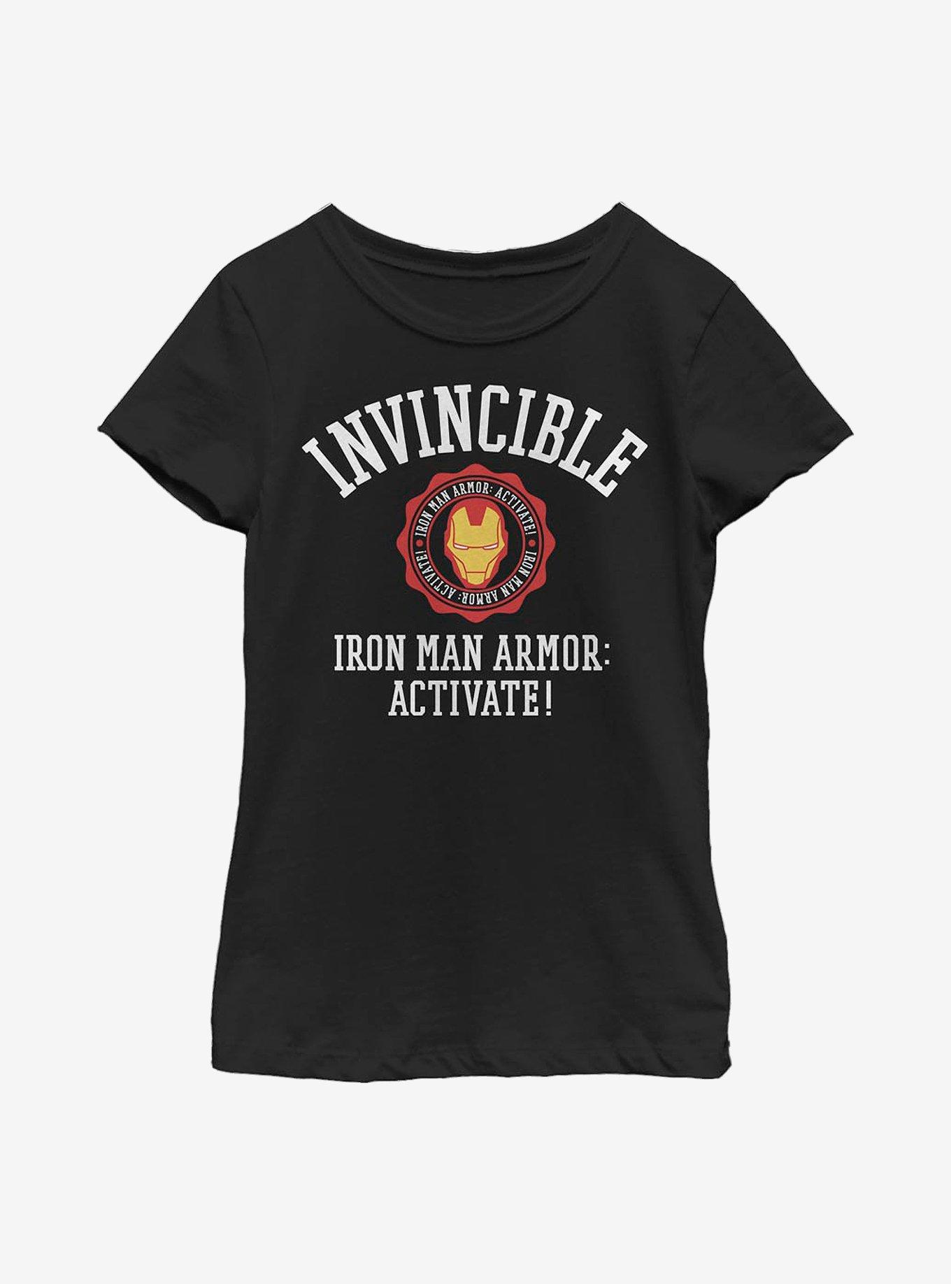 Marvel Iron Man Invincible Iron Youth Girls T-Shirt, BLACK, hi-res