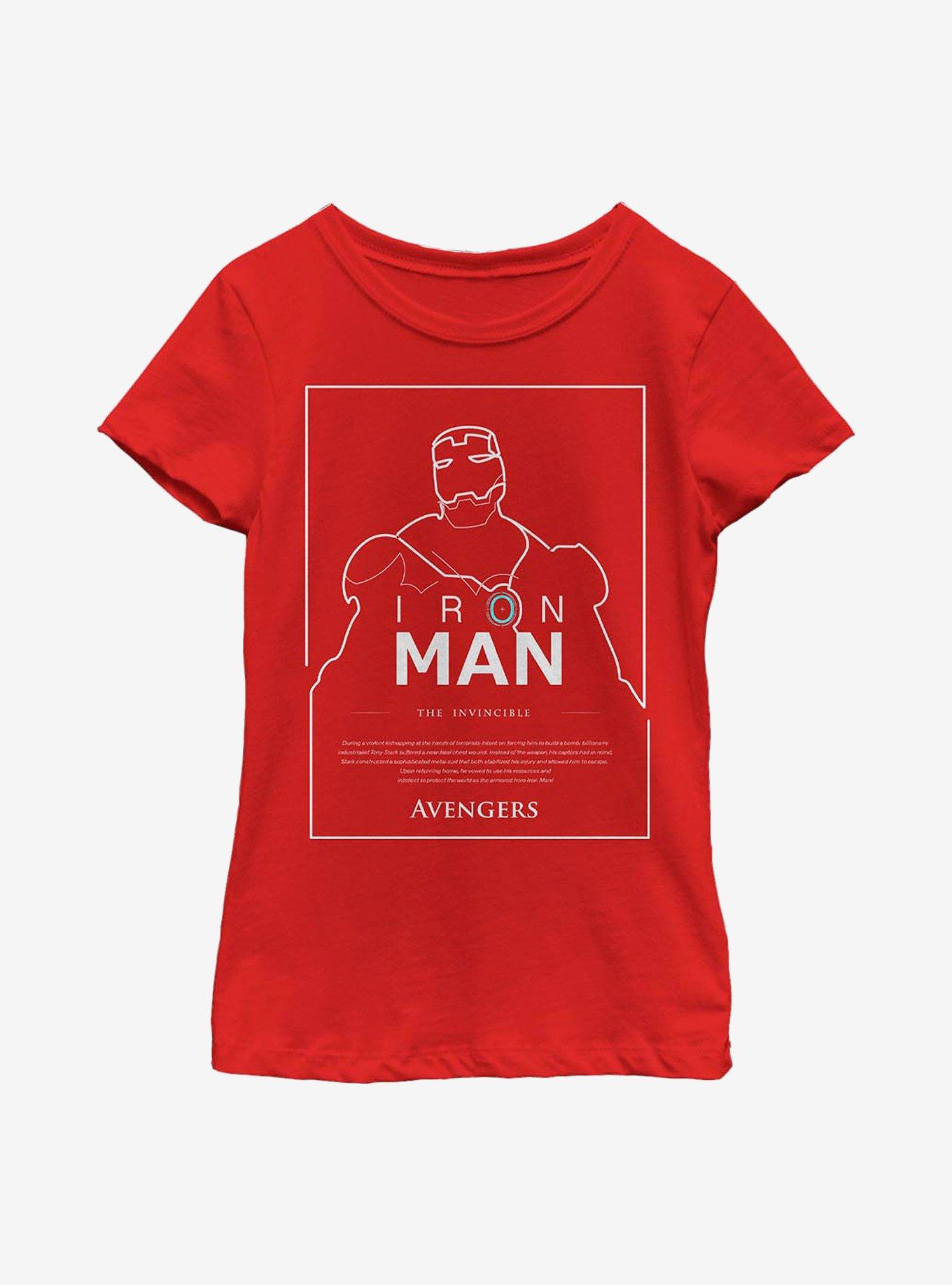 Marvel Iron Man The Invincible Youth Girls T-Shirt, RED, hi-res
