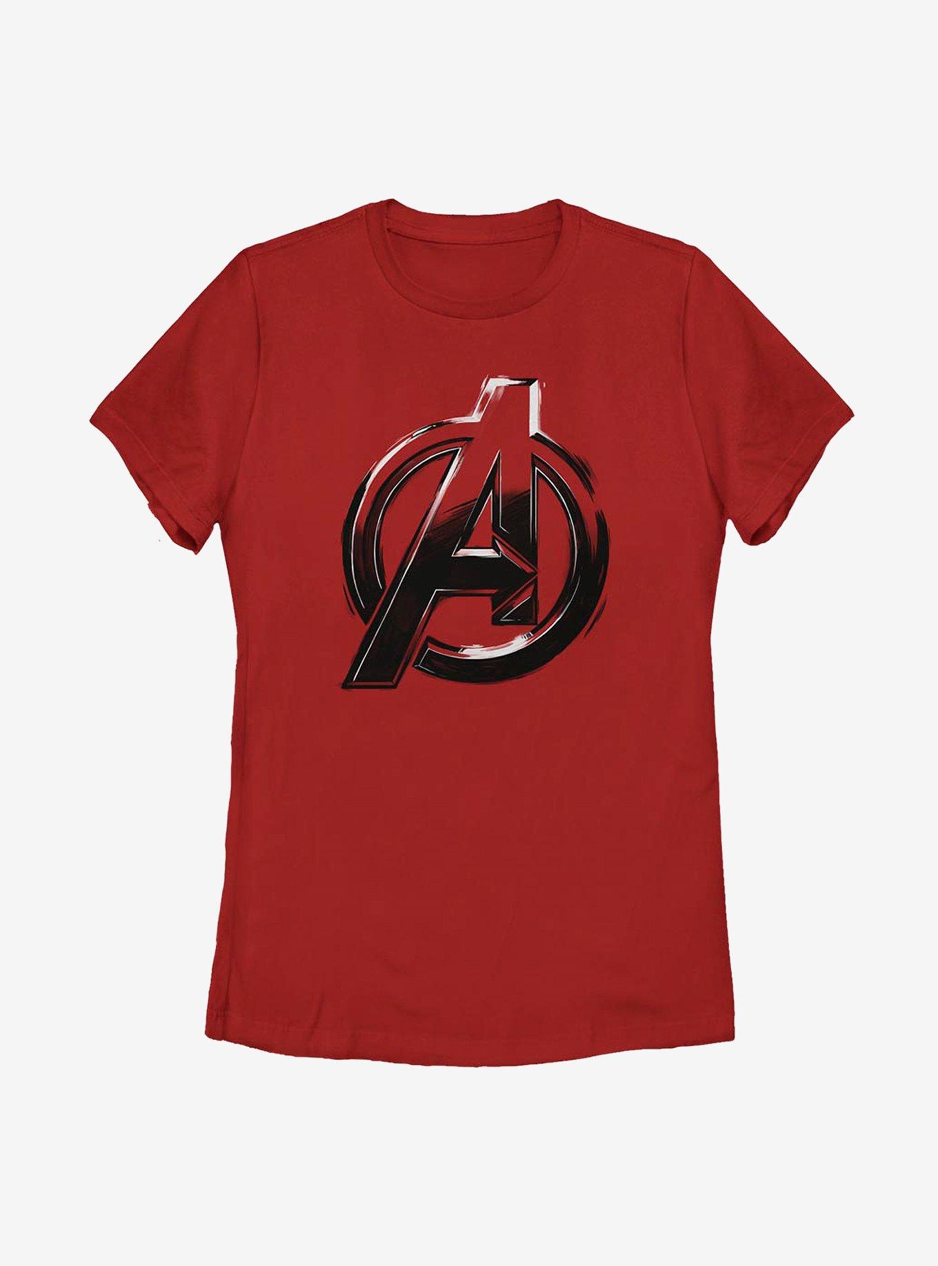 Marvel Avengers Logo Sketch Womens T-Shirt - RED | BoxLunch