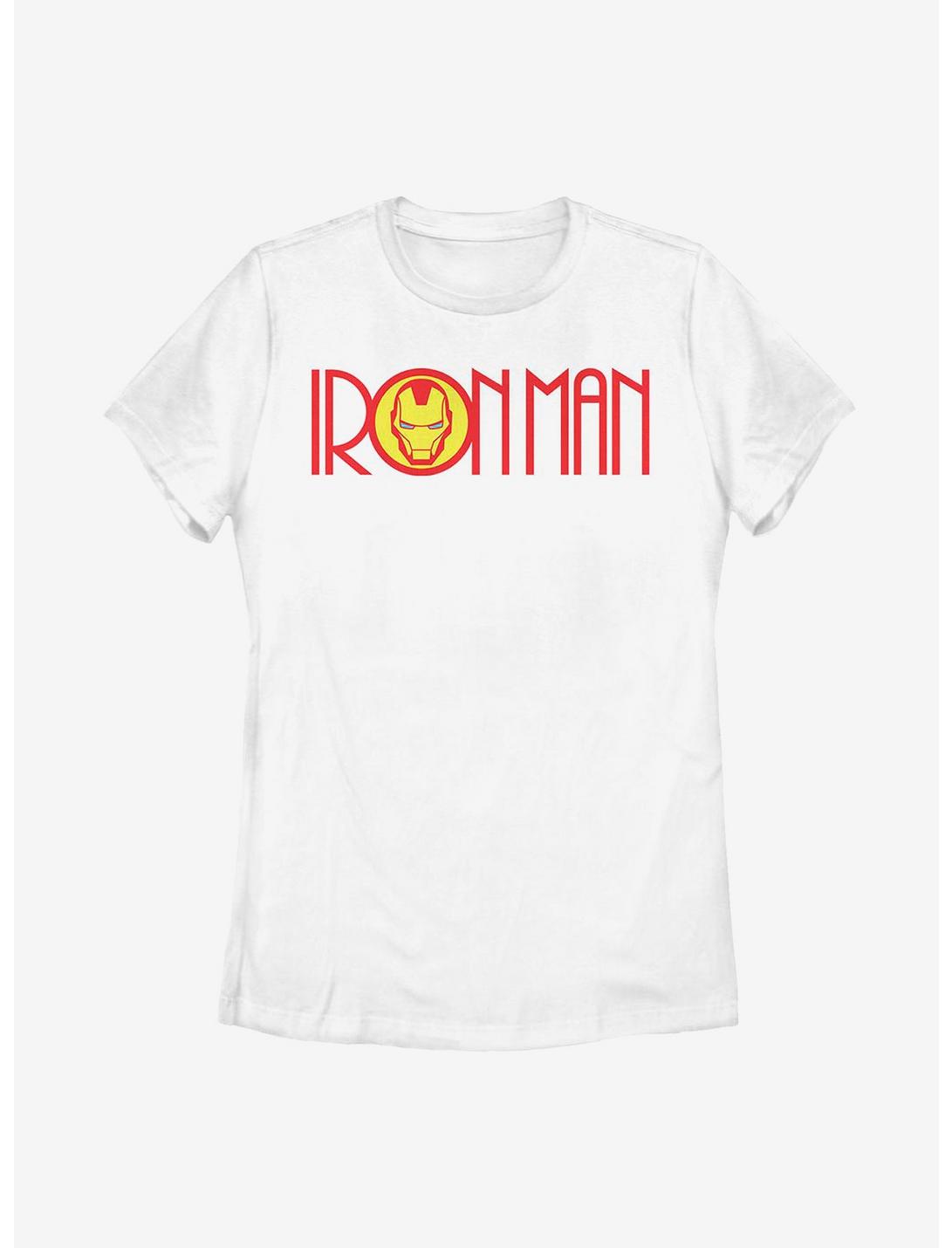 Marvel Iron Man Retro Ironman Logo Womens T-Shirt, WHITE, hi-res