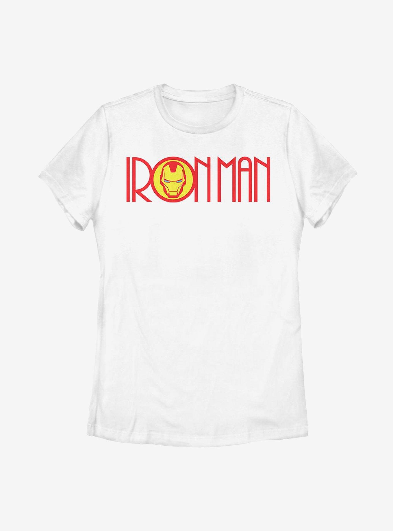 Marvel Iron Man Retro Ironman Logo Womens T-Shirt, WHITE, hi-res