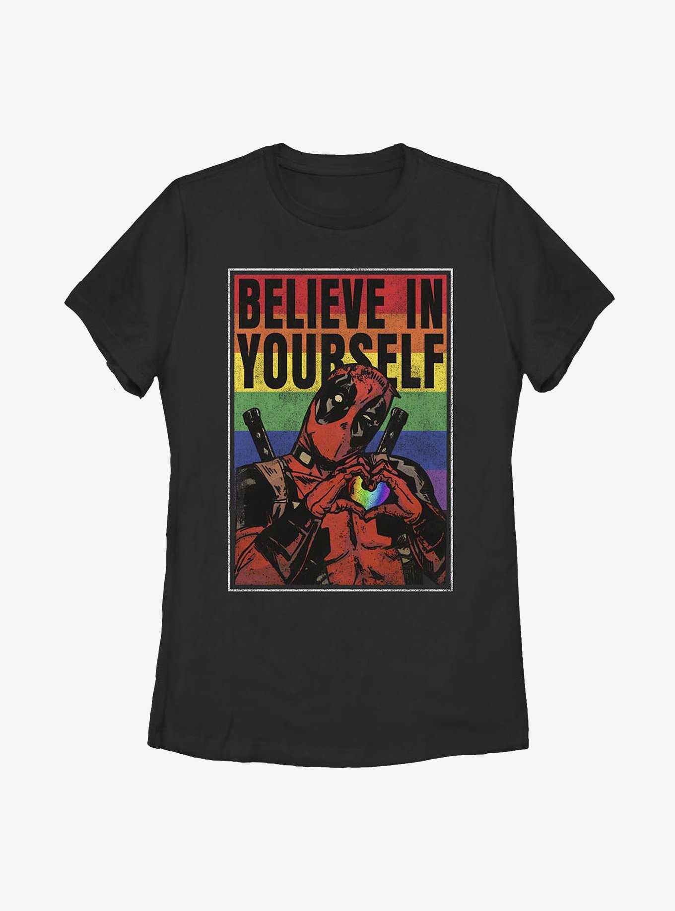 Marvel Deadpool Believe Rainbow Womens T-Shirt, , hi-res