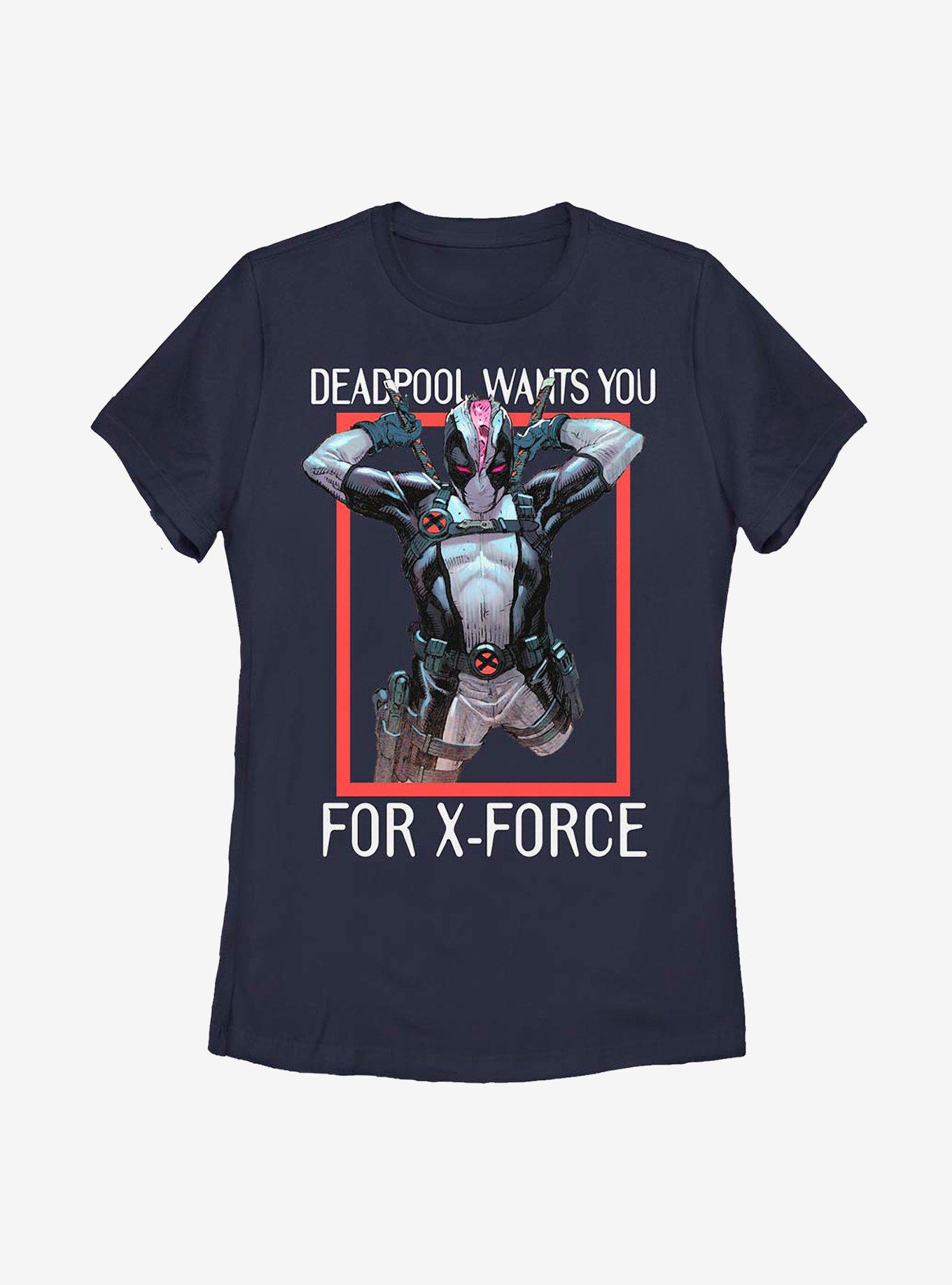 Marvel Deadpool Recruiter Womens T-Shirt, NAVY, hi-res