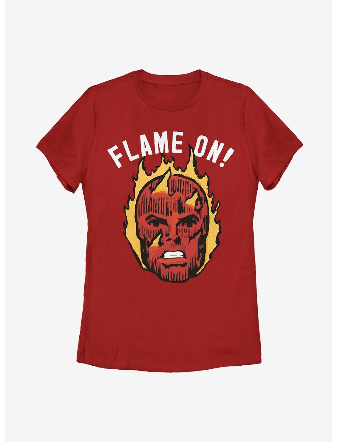 Marvel Fantastic Four Flame On Womens T-Shirt, RED, hi-res