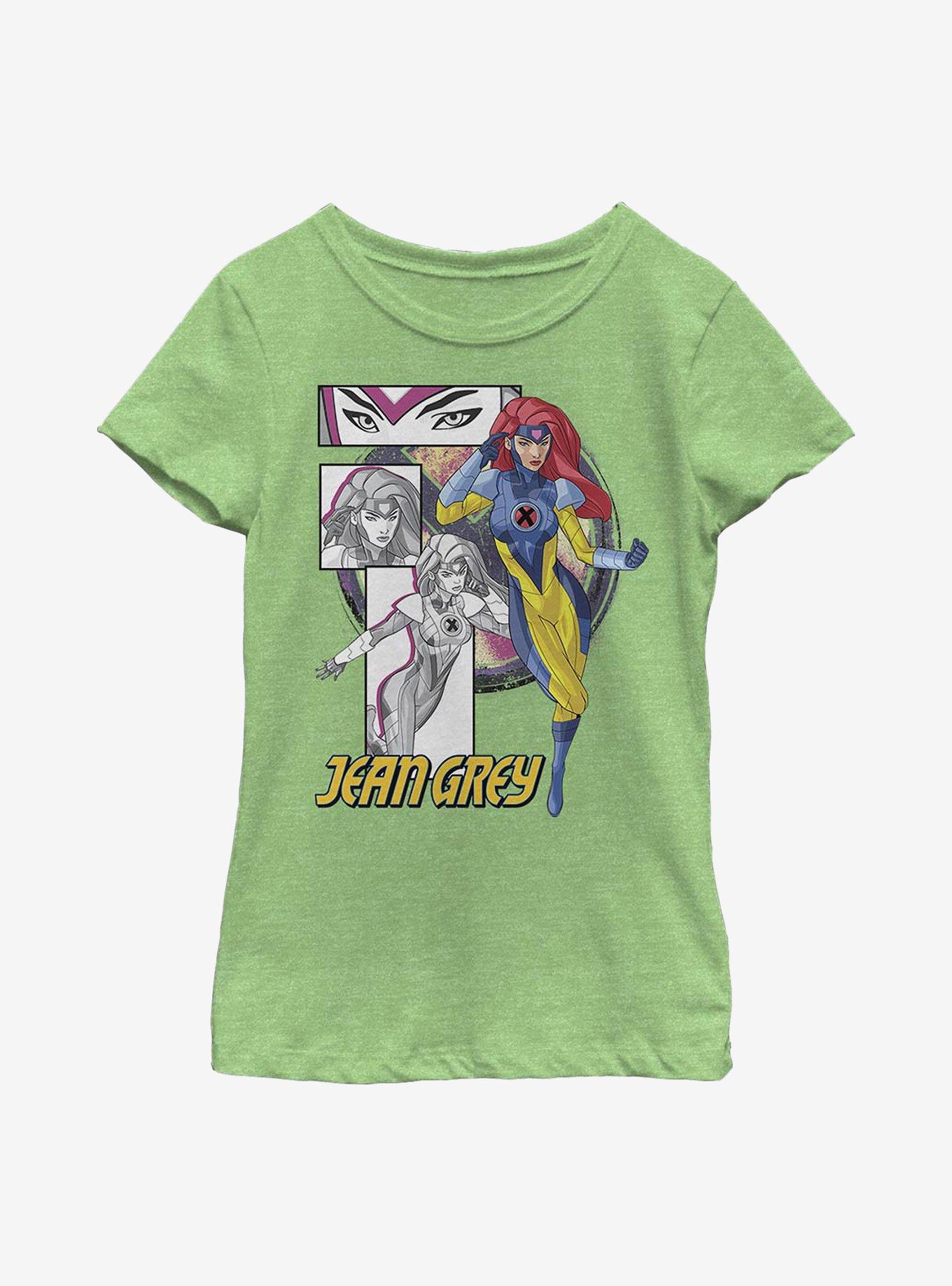 Marvel X-Men Jean Grey Panels Youth Girls T-Shirt, GRN APPLE, hi-res