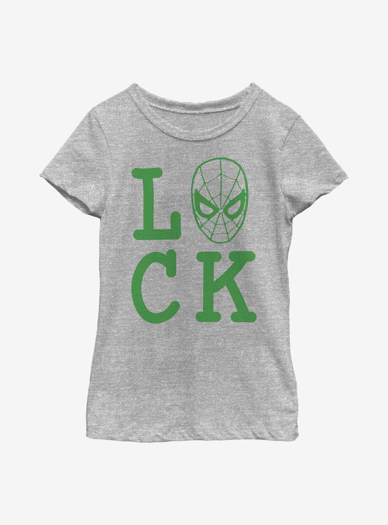 Marvel Spider-Man Spider Luck Youth Girls T-Shirt, ATH HTR, hi-res