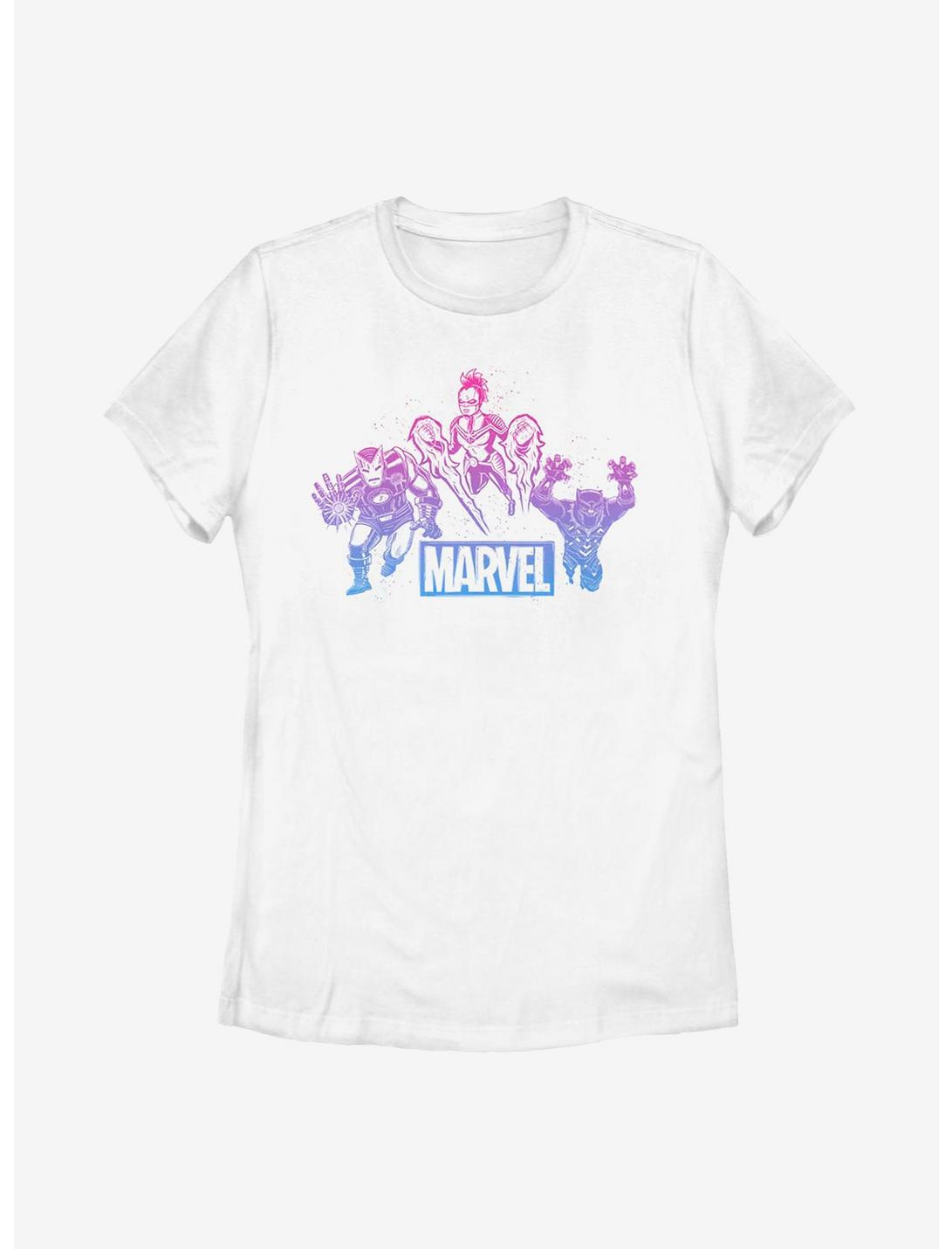 Marvel Avengers Gradient Group Womens T-Shirt, WHITE, hi-res