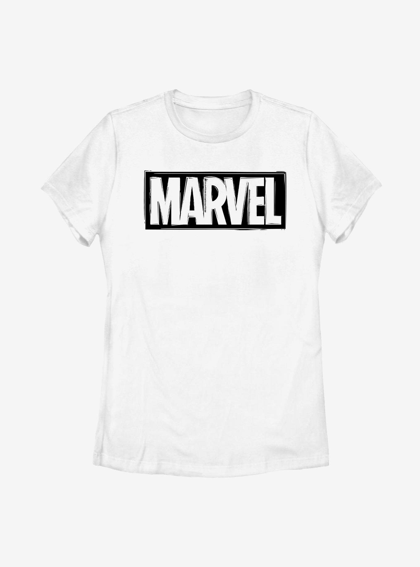 Marvel Logo Linocut Womens T-Shirt, , hi-res
