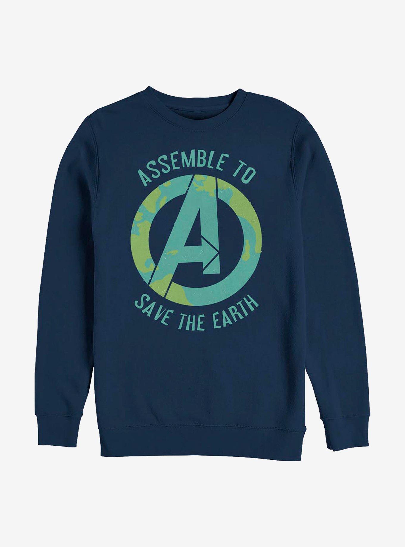 Marvel Avengers Assembling To Save Sweatshirt, NAVY, hi-res