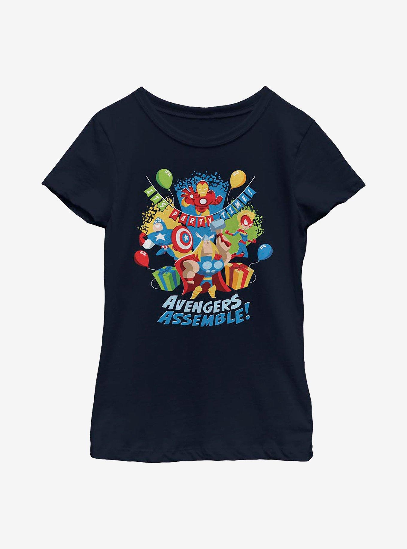 Marvel Avengers Birthday Assemble Youth Girls T-Shirt, , hi-res
