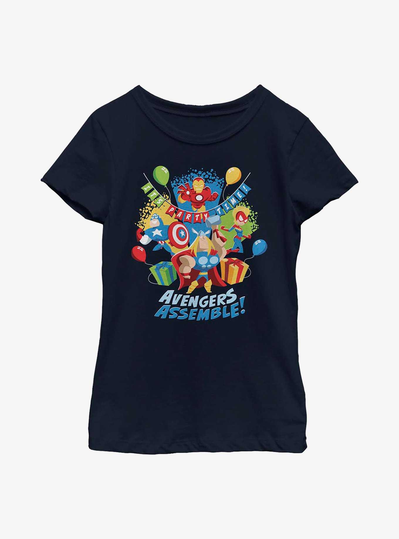 Marvel Avengers Birthday Assemble Youth Girls T-Shirt, , hi-res
