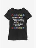 Marvel Avengers Mother Attributed Hero Youth Girls T-Shirt, BLACK, hi-res
