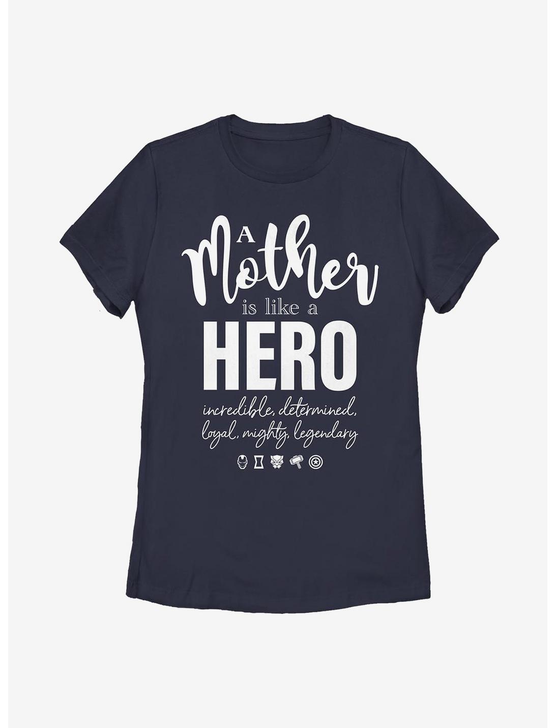 Marvel Avengers A Mother Hero Quote Womens T-Shirt, NAVY, hi-res