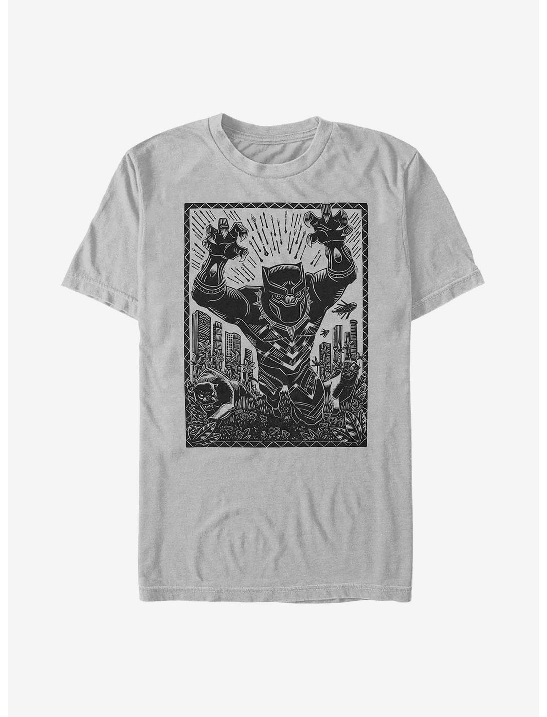 Marvel Black Panther Stencil T-Shirt, SILVER, hi-res
