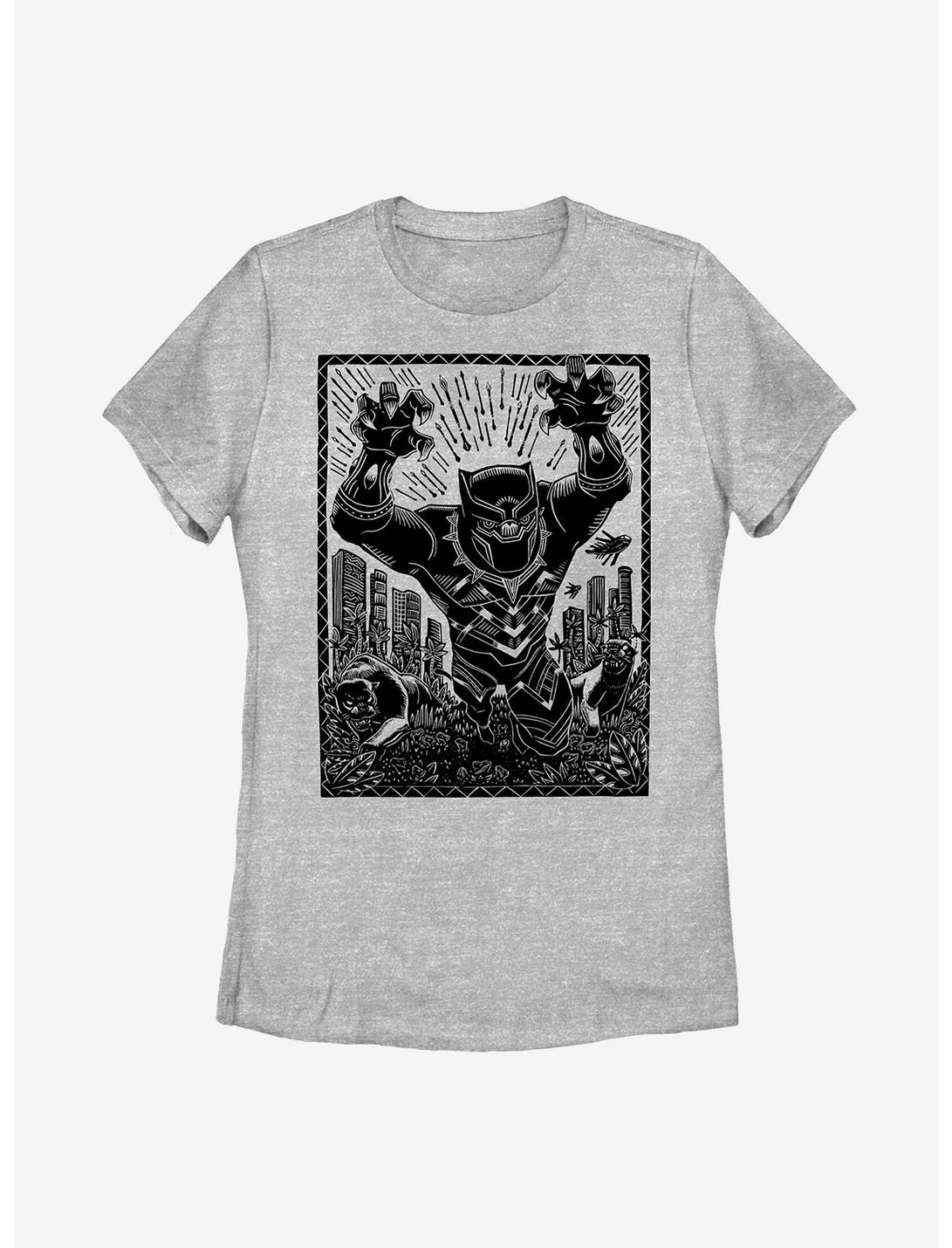 Marvel Black Panther Stencil Womens T-Shirt, ATH HTR, hi-res
