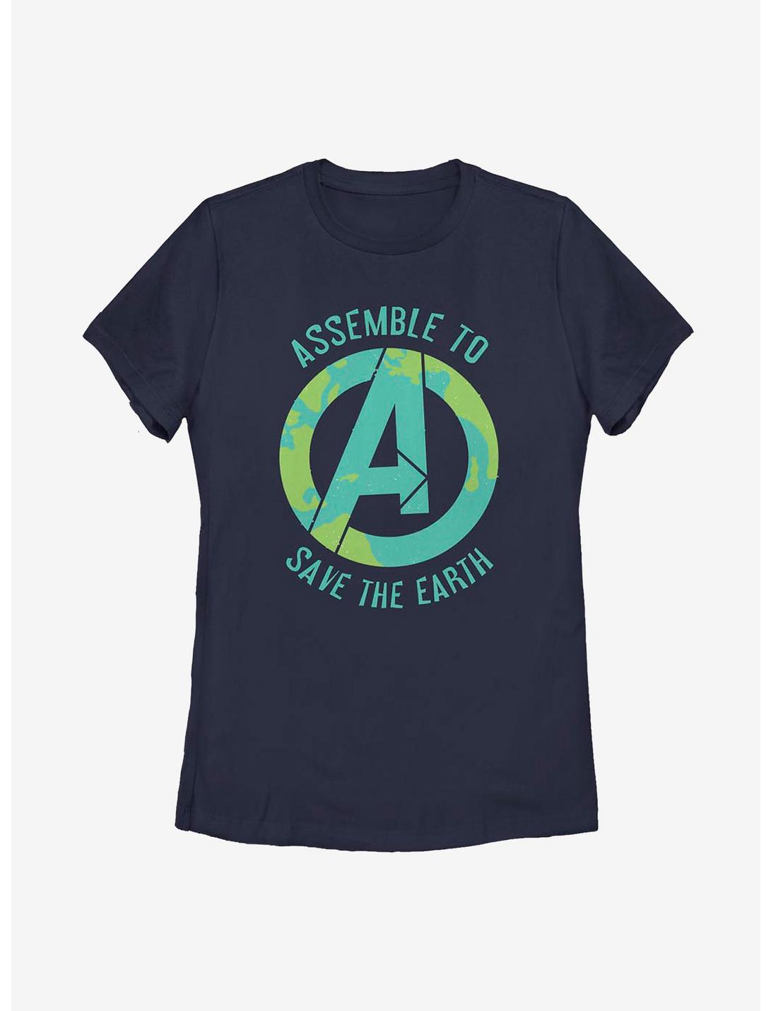 Marvel Avengers Assembling To Save Womens T-Shirt, NAVY, hi-res