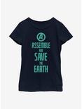 Marvel Avengers Assemble Youth Girls T-Shirt, NAVY, hi-res