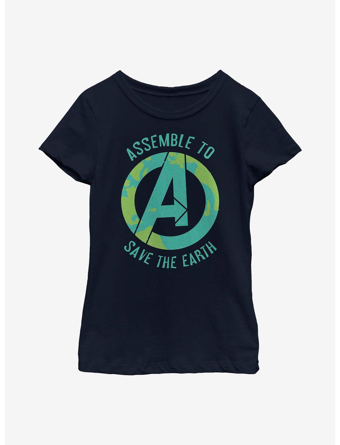 Marvel Avengers Assembling To Save Youth Girls T-Shirt, NAVY, hi-res