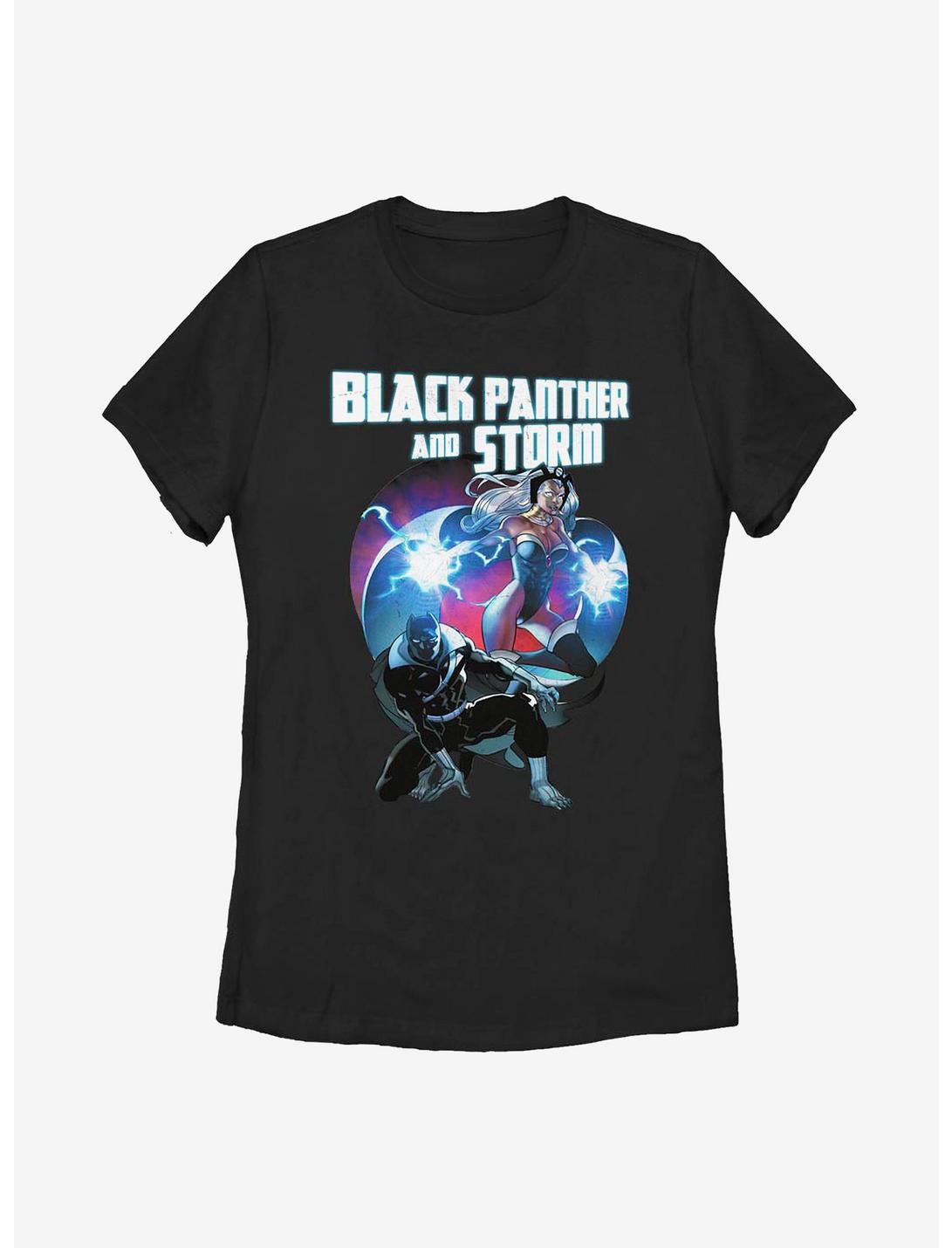 Marvel Black Panther Hero Couple Heart Womens T-Shirt, BLACK, hi-res