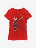 Marvel Black Widow Birthday Youth Girls T-Shirt, RED, hi-res