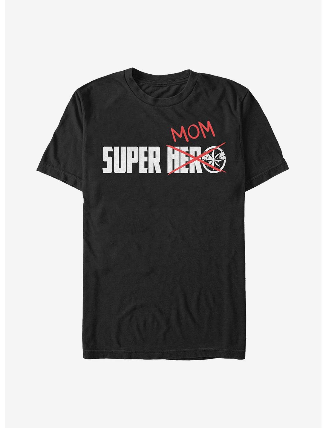Marvel Captain Marvel Super Mom Doodle T-Shirt, BLACK, hi-res