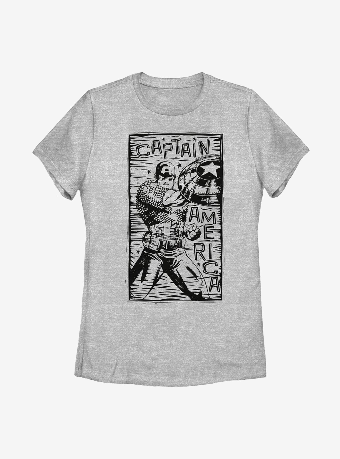 Marvel Captain America Captain America Stencil Womens TShirt