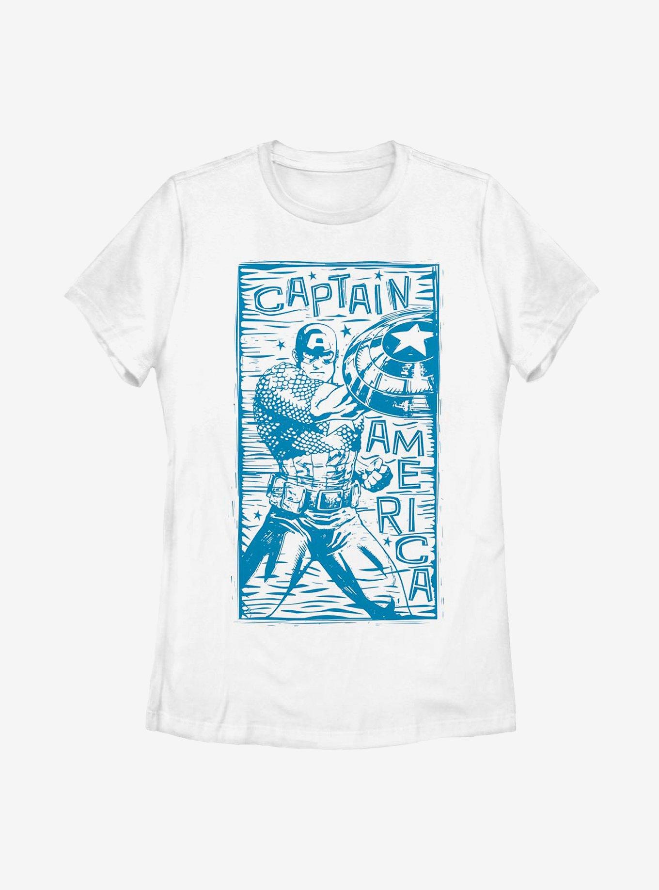 Marvel Captain America Stencil Womens T-Shirt, , hi-res