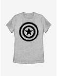 Marvel Captain America Woodcut Cap America Womens T-Shirt, ATH HTR, hi-res