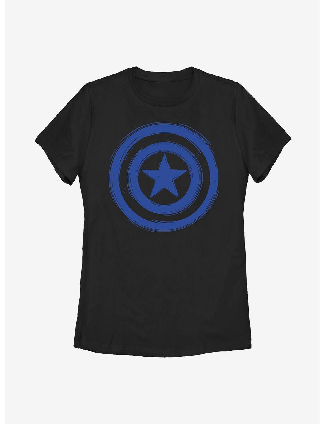 Marvel Captain America Woodcut Cap America Womens T-Shirt, BLACK, hi-res