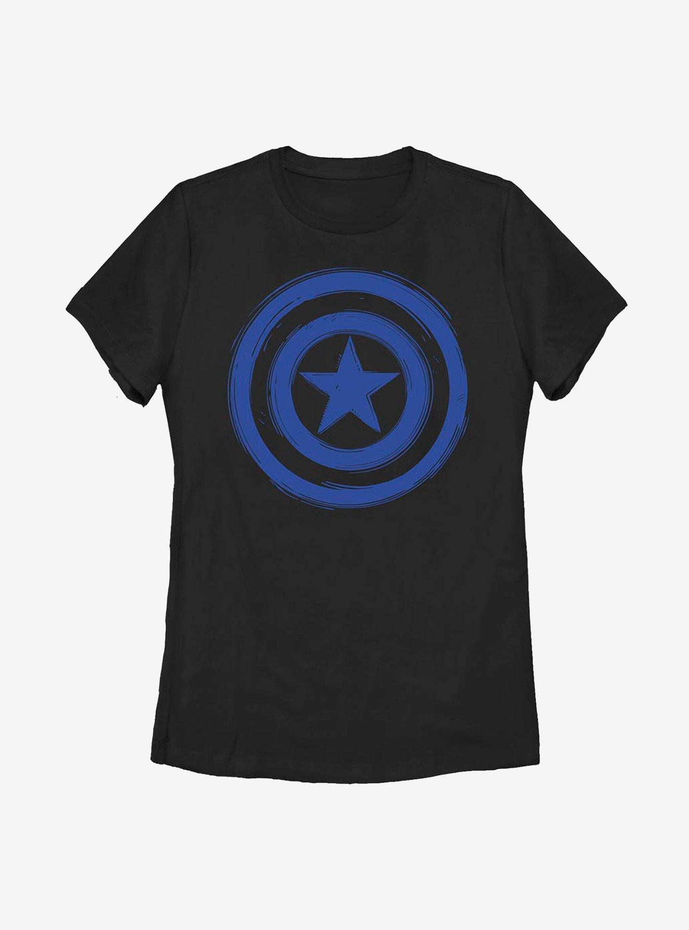 Marvel Captain America Woodcut Cap America Womens T-Shirt, , hi-res