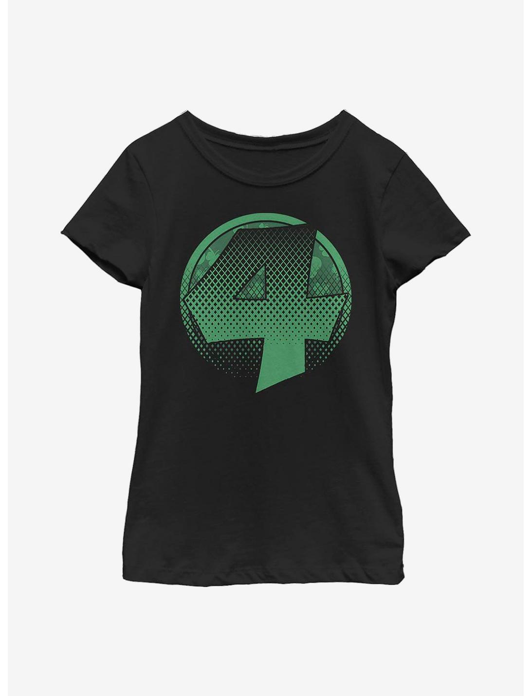 Marvel Fantastic Four Lucky 4 Youth Girls T-Shirt, BLACK, hi-res
