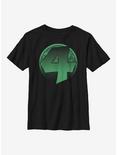 Marvel Fantastic Four Lucky 4 Youth T-Shirt, BLACK, hi-res