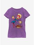 Marvel Captain Marvel Cap Marvel Birthday Youth Girls T-Shirt, PURPLE BERRY, hi-res