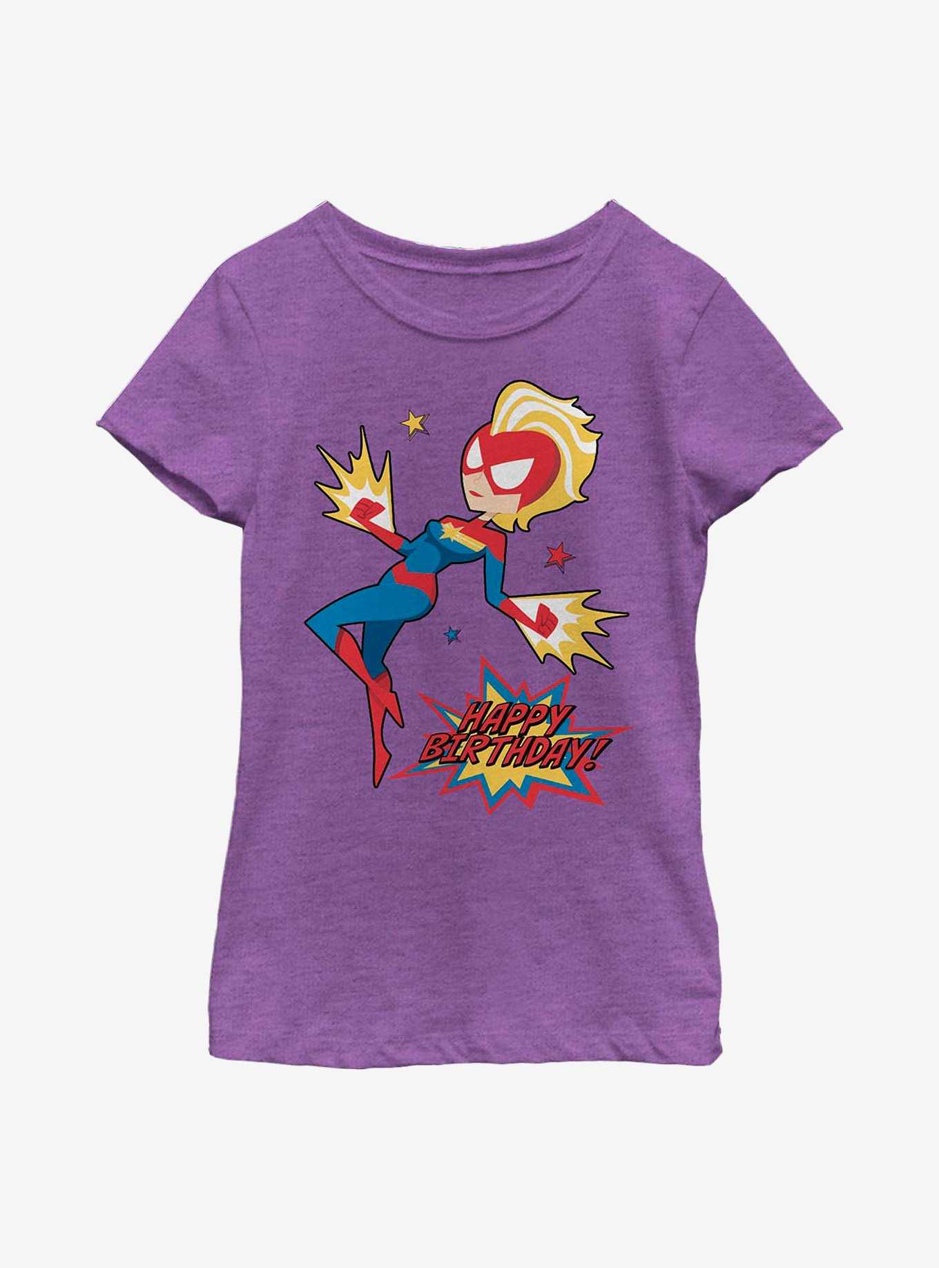 Marvel Captain Marvel Cap Marvel Birthday Youth Girls T-Shirt, , hi-res